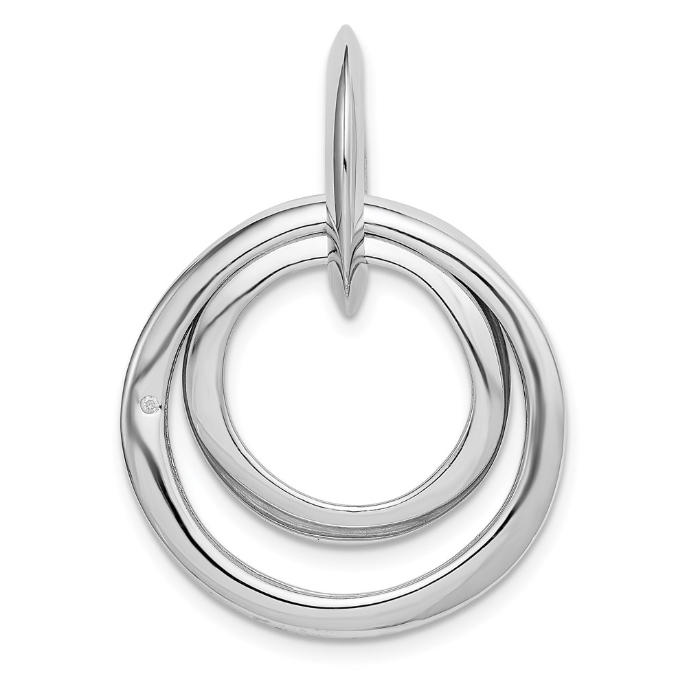QP1904.jpg Sterling Silver Rhodium-plated Diamond accent Multi Circular Pendant - Image 1