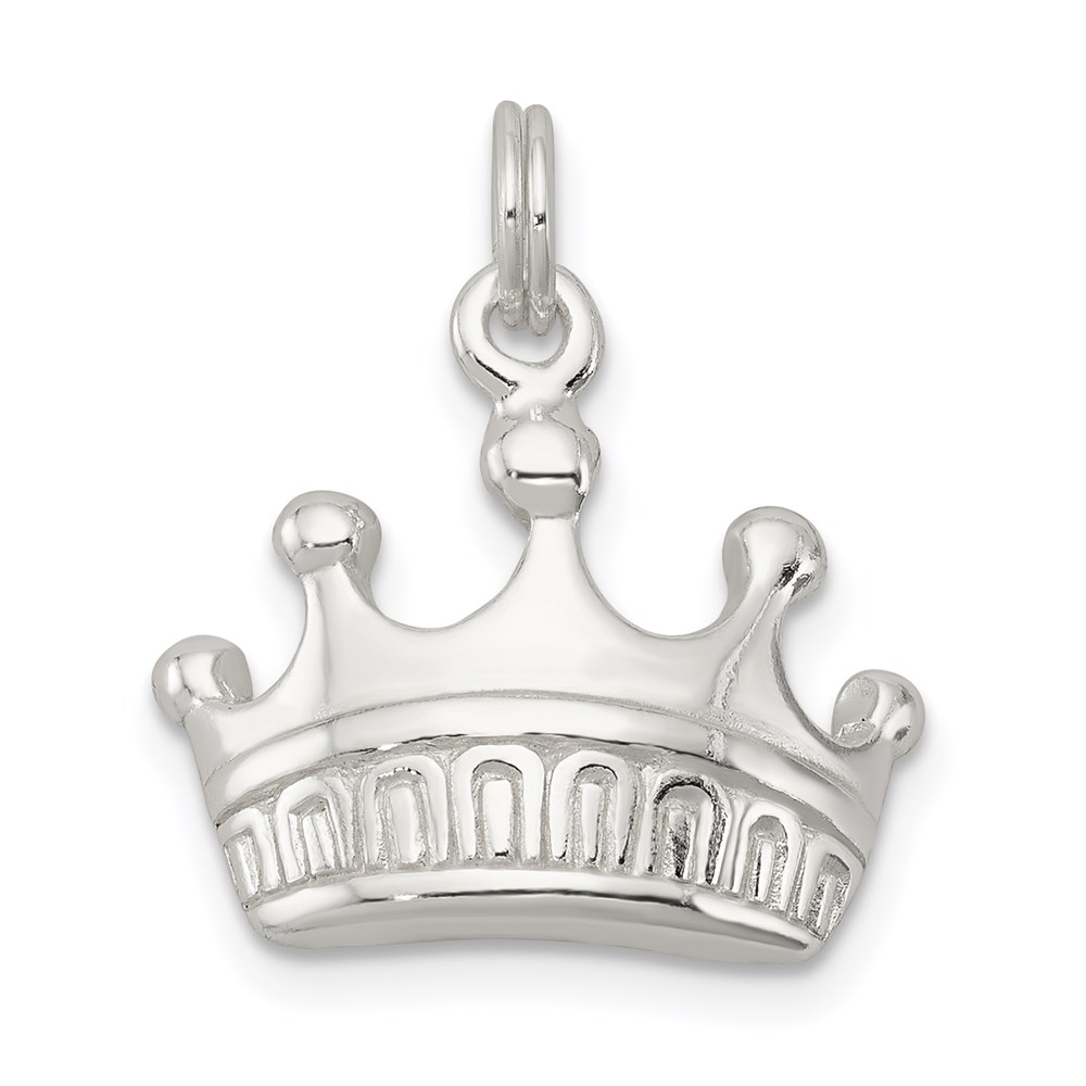 QP1951.jpg Sterling Silver Polished Crown Charm - Image 1