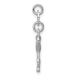 Sterling Silver Rhodium-plated Polished Lock & Key Charm - Image 2
