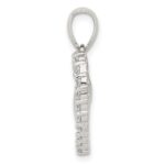 Sterling Silver Rhodium-plated CZ Heart Pendant - Image 2