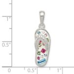 Sterling Silver Multi-Color Stellux Crystal Flip-flop Pendant - Image 3