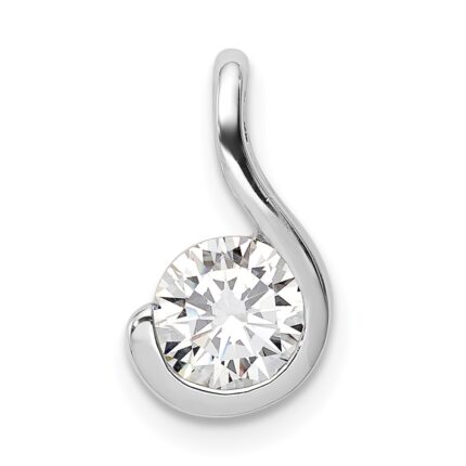 Sterling Silver Rhodium Plated CZ Pendant