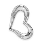 Sterling Silver Rhodium-plated Blue Inlay Created Opal Heart Pendant - Image 4