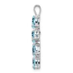 Sterling Silver Rhodium Plated Light Swiss Blue Topaz Cross Pendant - Image 2