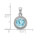 Sterling Silver Rhodium Plated Diamond & Light Swiss BT Pendant - Image 3