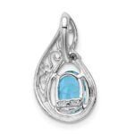 Sterling Silver Rhodium Plated Diamond and Light Swiss BT Pendant - Image 4