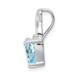 Sterling Silver Rhodium Plated Diamond & Lt Swiss BT Heart Pendant - Image 2