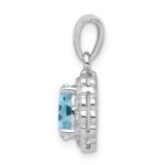 Sterling Silver Rhodium Plated Diamond & Light Swiss BT Oval Pendant - Image 2