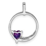 Sterling Silver Rhodium-plated Amethyst and Diamond Pendant - Image 4