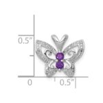 Sterling Silver Rhodium-plated Amethyst & Diamond Pendant - Image 3