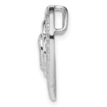 Sterling Silver Rhodium Plated Diamond Triple Heart Pendant - Image 2