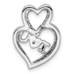 Sterling Silver Rhodium Diam.s Rose Gold Plated I HEART U Pendant - Image 4