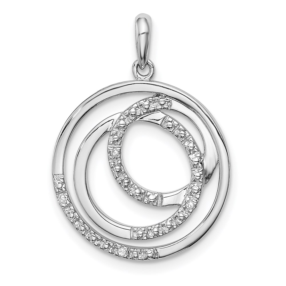 QP3354.jpg Sterling Silver Rhodium Plated Diamond Pendant - Image 1