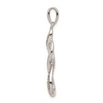 Sterling Silver Rhodium Diam. Figure 8 Pendant - Image 2