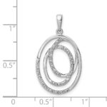Sterling Silver Rhodium Plated Diamond Pendant - Image 3