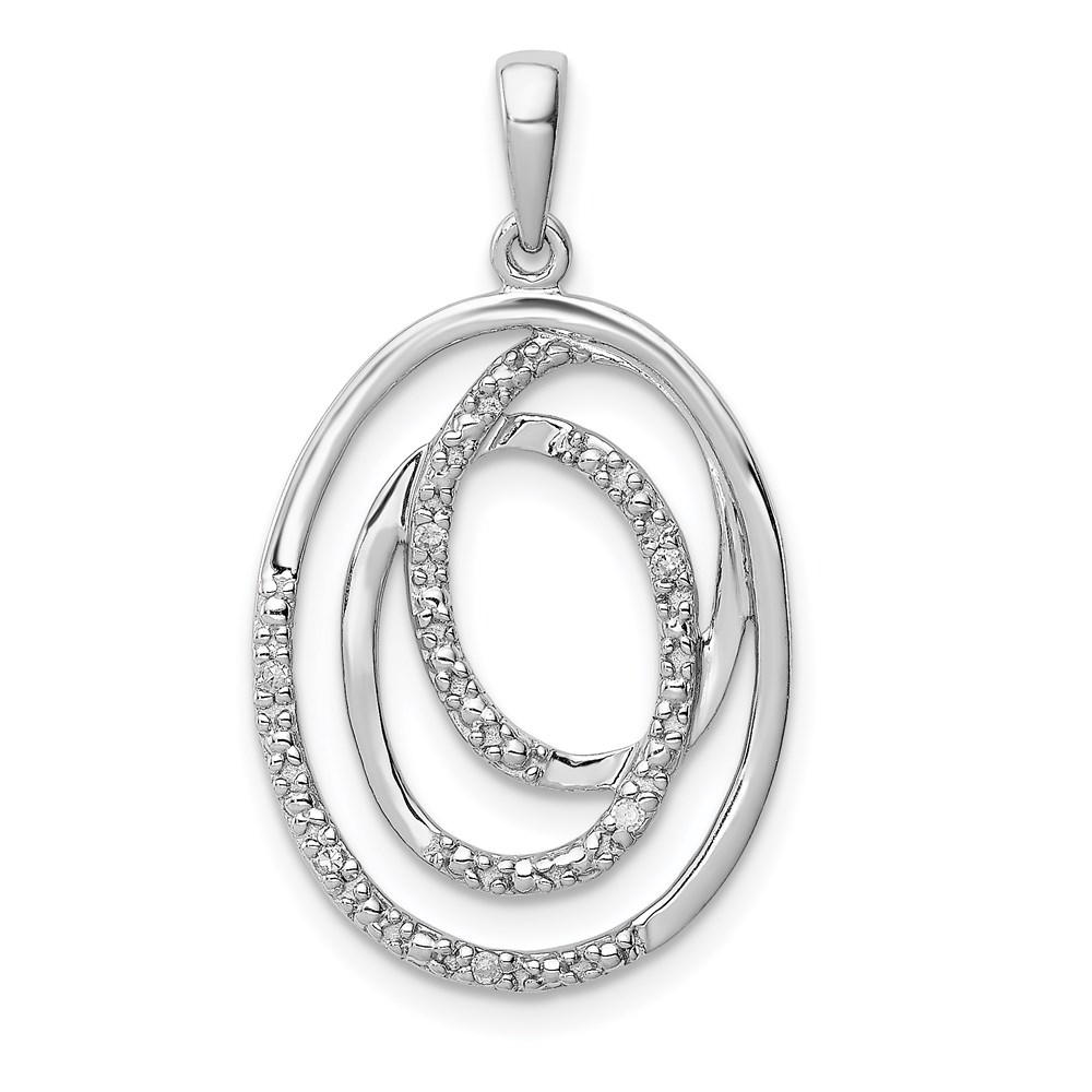 QP3506.jpg Sterling Silver Rhodium Plated Diamond Pendant - Image 1