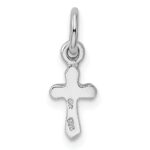 Sterling Silver RH-pltd Child's Mar Lt Blue Preciosca Crystal Cross Pendan - Image 3