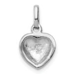 Sterling Silver RH-plated Polished Red Enameled Hearts Children's Pendant - Image 4