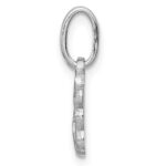 Sterling Silver Rhodium-plated Pink Enameled Butterfly Children's Pendant - Image 2