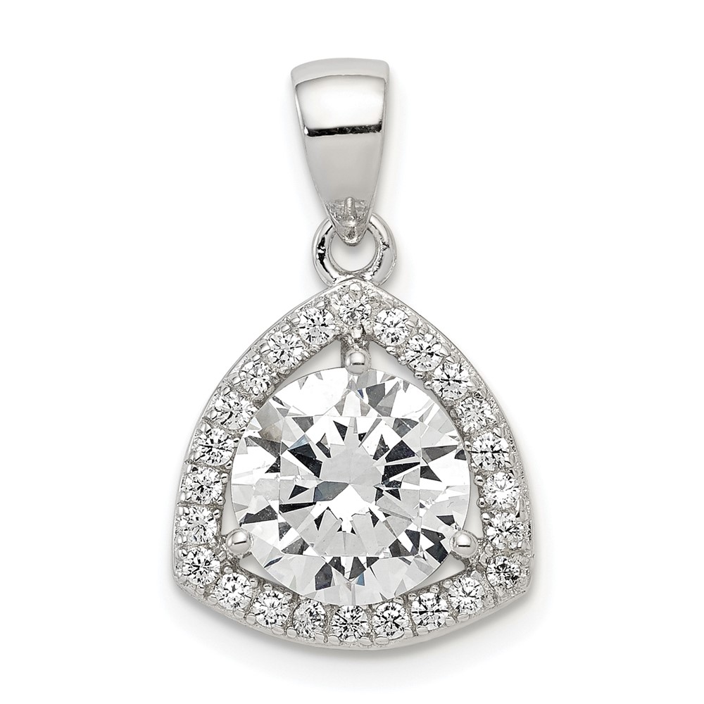 QP4129.jpg Sterling Silver Rhodium-plated Polished CZ Pendant - Image 1