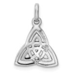 Sterling Silver Rhodium-plated Polished Celtic Symbol Pendant - Image 4