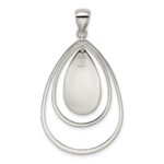 Sterling Silver Polished & Textured Teardrop Pendant - Image 4