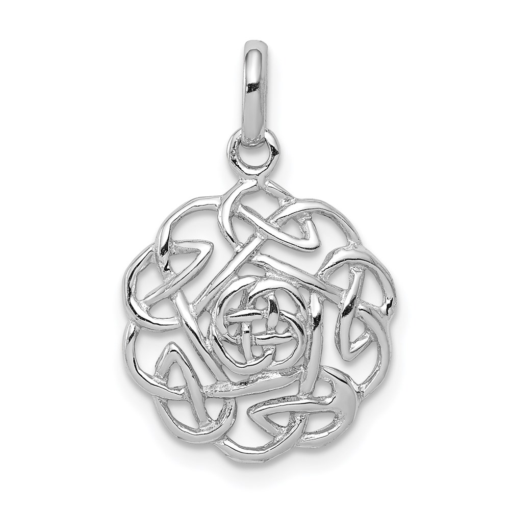 QP4331.jpg Sterling Silver Rhodium-plated Polished Celtic Pendant - Image 1