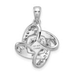 Sterling Silver Platinum-plated Vibrant CZ Pendant - Image 4