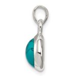 Sterling Silver Polished Lab Created Turquoise Pendant - Image 2