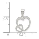 Sterling Silver Polished Hearts Pendant - Image 3