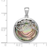 Sterling Silver Rhodium-plated Abalone Pendant - Image 3