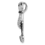 Sterling Silver Rhodium-plated CZ Cat Slide Pendant - Image 2