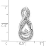 Sterling Silver Rhodium Diam. Infinity Symbol Slide Pendant - Image 3