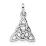 Sterling Silver Rhodium-plated Polished Trinity Knot Pendant