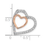 Sterling Silver Rhodium and Rose-tone w/CZ Heart Chain Slide - Image 4