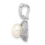 Sterling Silver Rhodium-plated w/Diamond & FWC Pearl Pendant - Image 2