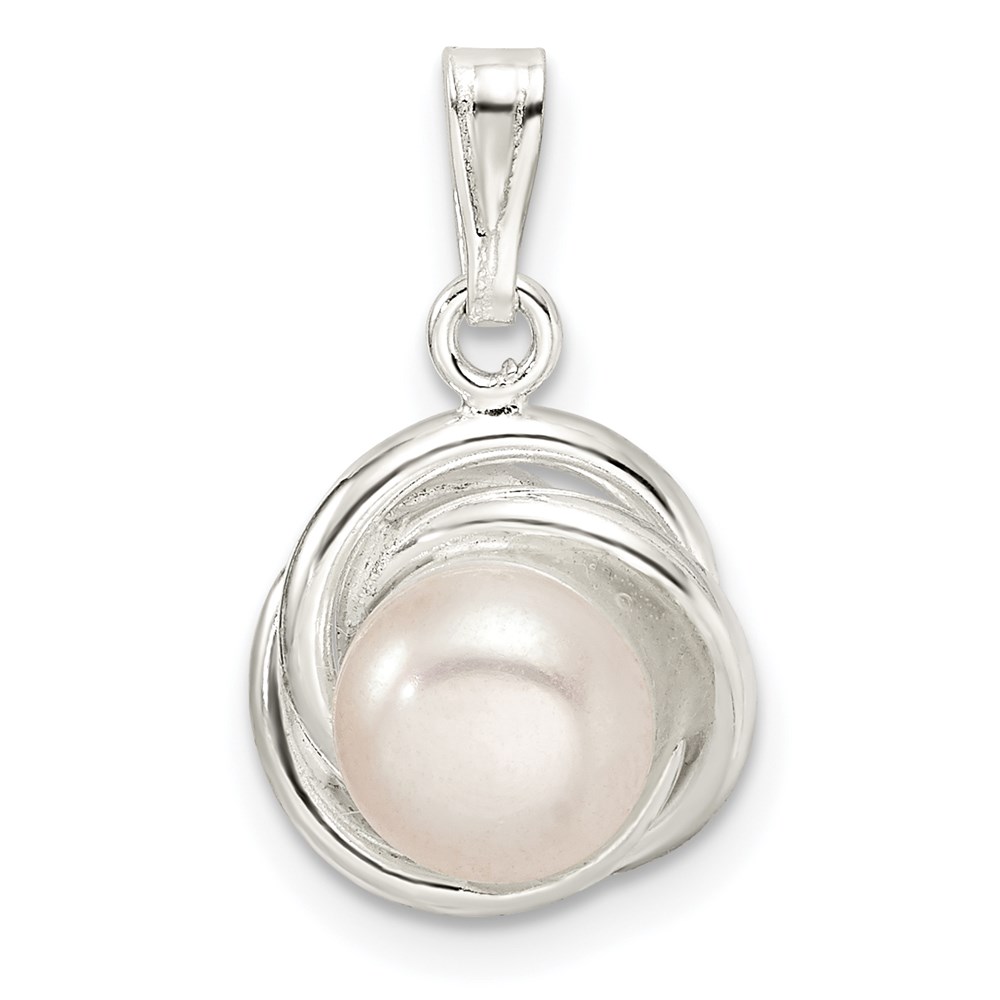 QP4973.jpg Sterling Silver Polished Synthetic Pearl Pendant - Image 1