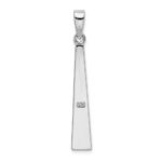 Sterling Silver Rhodium-plated White Created Opal Bar Pendant - Image 3
