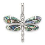 Sterling Silver Abalone Dragonfly Pendant