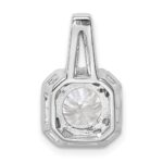 Sterling Silver Rhodium-platedCZ Halo Pendant - Image 3