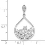 Sterling Silver Rhodium Plated CZ Pendant - Image 4