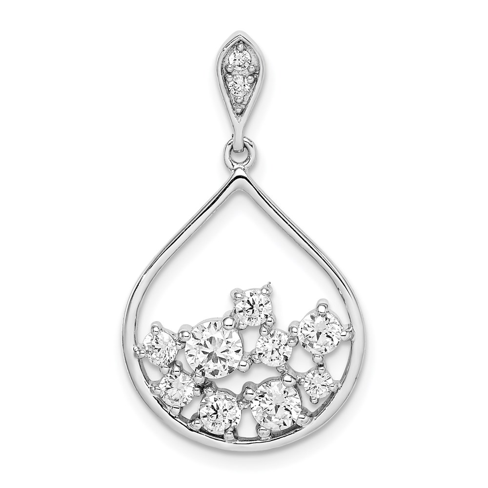 QP5083.jpg Sterling Silver Rhodium Plated CZ Pendant - Image 1