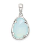 Sterling Silver Blue Chalcedony Stone Pendant - Image 3