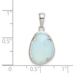 Sterling Silver Blue Chalcedony Stone Pendant - Image 4