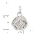 Sterling Silver Love Knot Large Pendant - Image 4