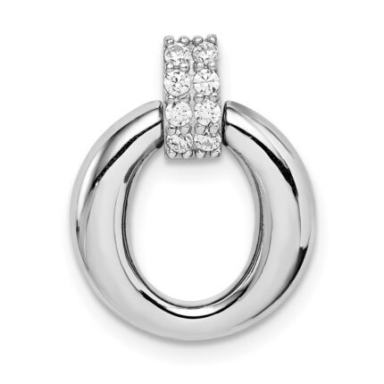 Sterling Silver Rhodium Plated CZ Pendant