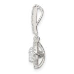 Sterling Silver CZ Halo Dangle Pendant - Image 2