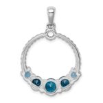 Sterling Silver Rhod-plat London blue and LB topaz Pendant - Image 3