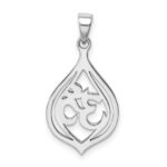 Sterling Silver Rhodium-plated Om Pendant - Image 3