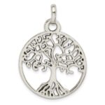 Sterling Silver Polished Tree of Life Pendant